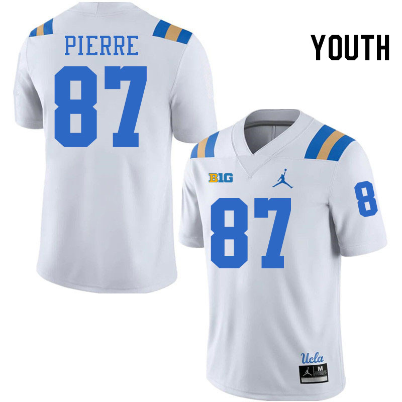 Youth #87 Bryce Pierre UCLA Bruins College Football Jerseys Stitched-White